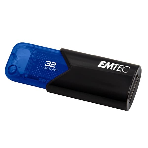 Emtec B110 Click Easy 3.2 USB-minne 32GB USB Typ-A 3.2 Gen 2 (3.1 Gen 2) Svart - Blå (ECMMD32GB113) Svart, Blå