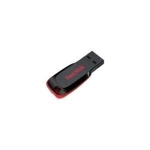 SanDisk Cruzer Blade - USB-flashdrev - 32GB - USB2.0 (SDCZ50-032G-B35) Sort, Rød