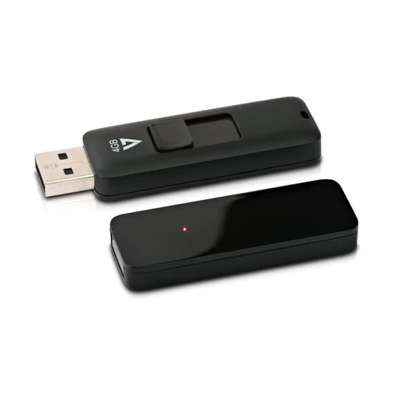 V7 VF24GAR-3E - USB Flash Drive - 4GB - USB2.0 - Sort (VF24GAR-3E)