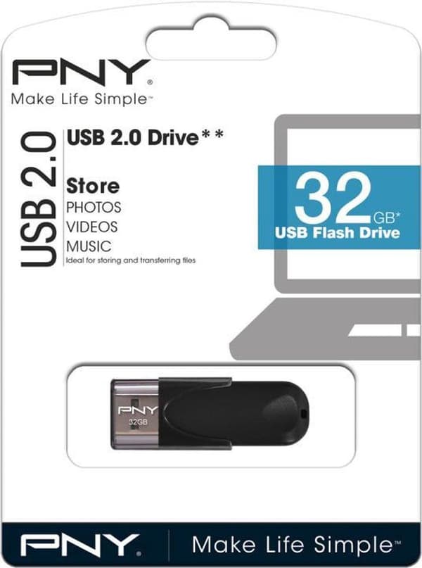 PNY Attache 4 32GB - USB Stick / Svart