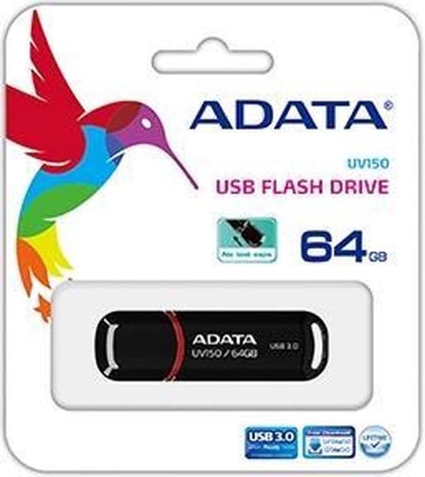 ADATA 64GB DashDrive UV150 USB-minne USB Typ-A 3.2 Gen 1 (3.1 Gen 1) Svart