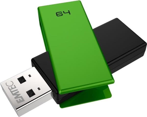Emtec C350 Brick 2.0 USB-minne 64 GB USB Typ-A Svart, Grön Svart, Grön