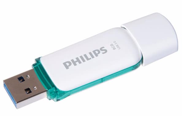 Philips FM08FD75B USB-minne 8 GB USB Typ-A 3.2 Gen 1 (3.1 Gen 1) Turkos, Vit