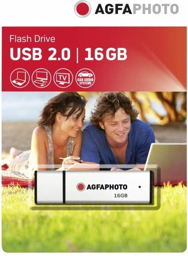 AgfaPhoto 10513 - USB stick - 16 GB Hvid