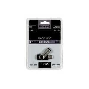 Intenso Basic Line - USB-minne - 8GB - USB2.0 (3503460) Svart, Silver