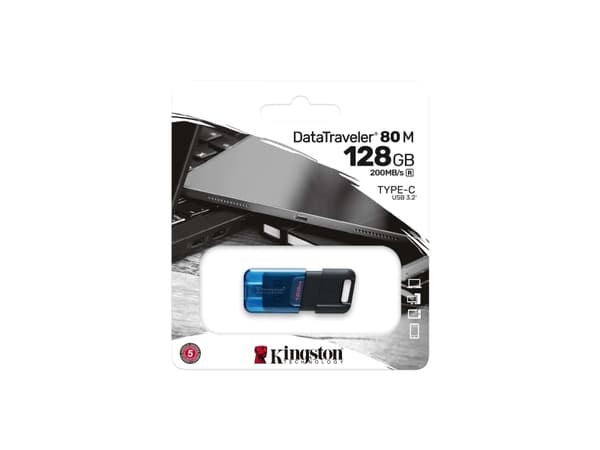 Kingston DataTraveler 80 M - USB-flashstasjon - 128 GB - USB-C 3.2 Gen 1
