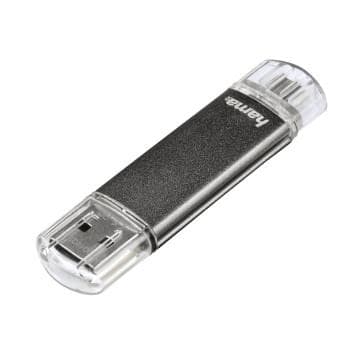 Hama FlashPen Laeta Twin USB stick smartphone/tablet Grå 64 GB USB 2.0, Micro USB 2.0 Grå