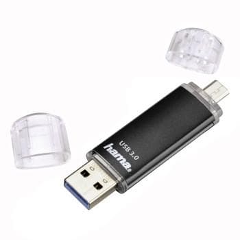 Hama FlashPen Laeta Twin USB stick smartphone/tablet Sort 128 GB USB 3.2 Gen 1 (USB 3.0), Micro USB 2.0