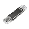 Miniatyrbild 1 av 3: Hama FlashPen Laeta Twin USB-minne smartphone/surfplatta Grå 32 GB USB 2.0, Micro USB 2.0