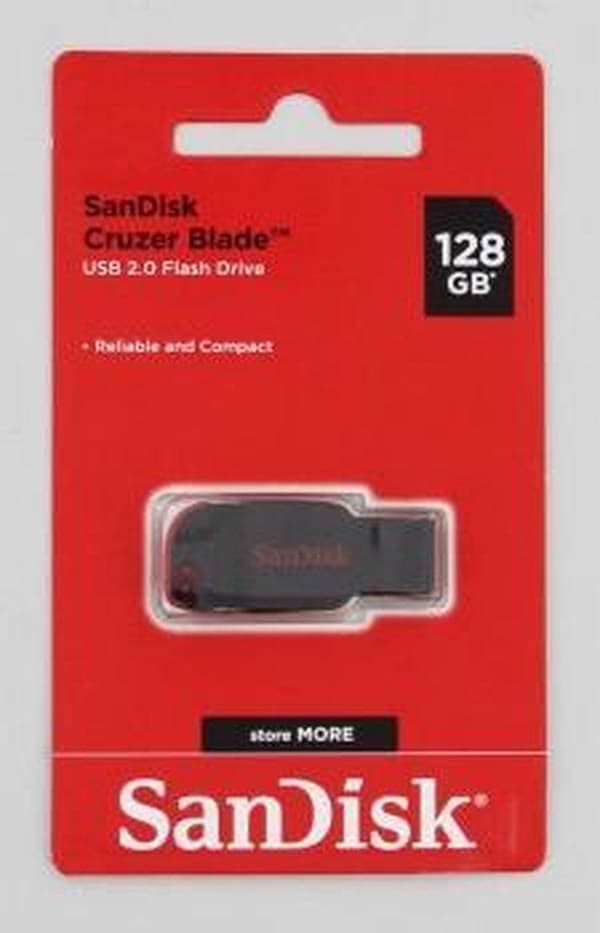 SanDisk Cruzer Blade USB-minne 128 GB USB Typ-A 2.0 Svart, Röd