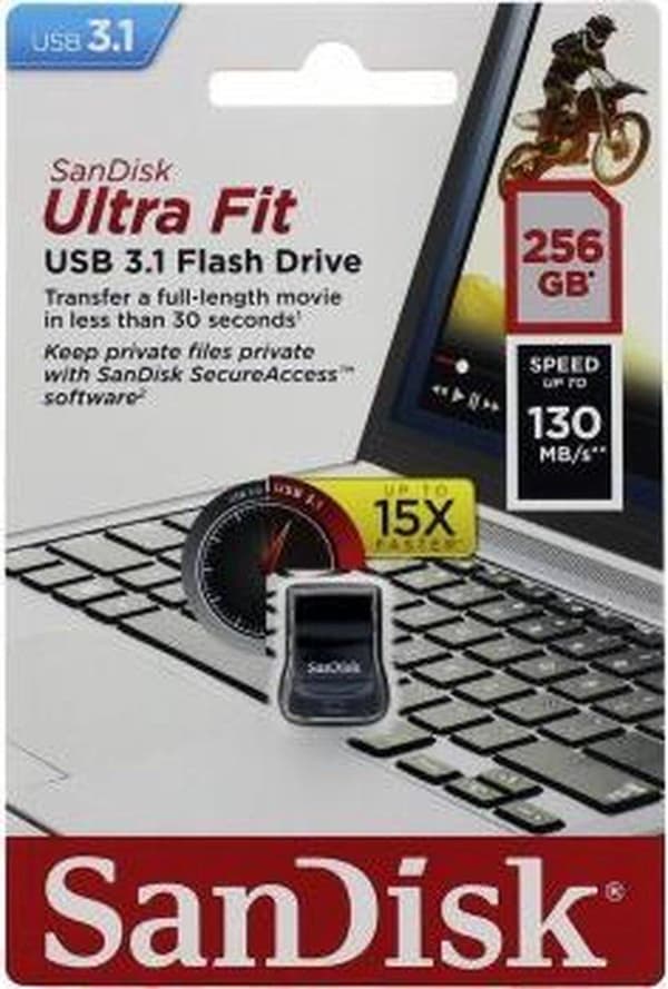 Sandisk Ultra Fit USB-minne 256 GB USB Type-A 3.2 Gen 1 (3.1 Gen 1) Svart
