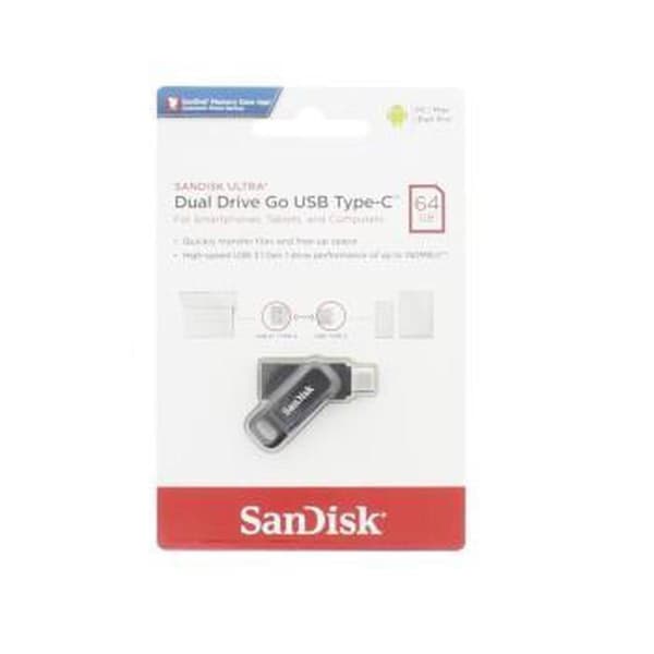 SanDisk Ultra Dual Drive Go USB-minne 64 GB USB Typ-A / USB Typ-C 3.2 Gen 1 (3.1 Gen 1) Svart