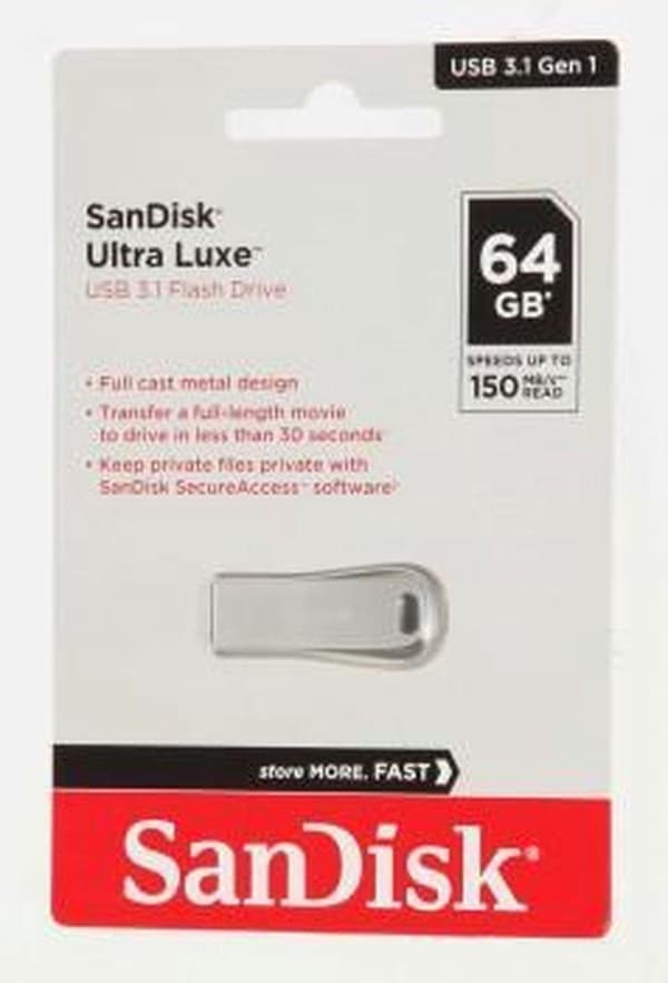 SanDisk Ultra Luxe USB-minne 64 GB USB Typ-A 3.2 Gen 1 (3.1 Gen 1) Silver