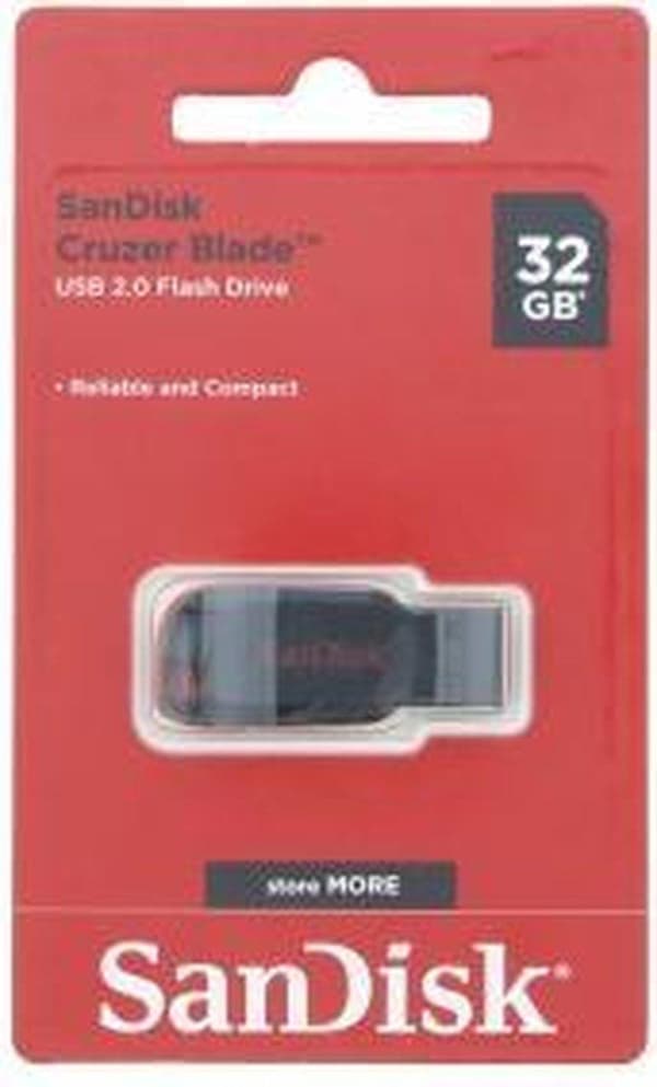 SanDisk Cruzer Blade USB-minne 32 GB USB Type-A 2.0 Svart, Röd