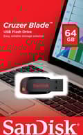 Miniatyrbild 8 av 11: SanDisk Cruzer Blade USB-minne 64 GB USB Typ-A 2.0 Svart, Röd