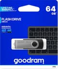 Miniatyrbild 5 av 7: Goodram UTS2 USB-minne 64 GB USB Typ-A 2.0 Svart, Silver