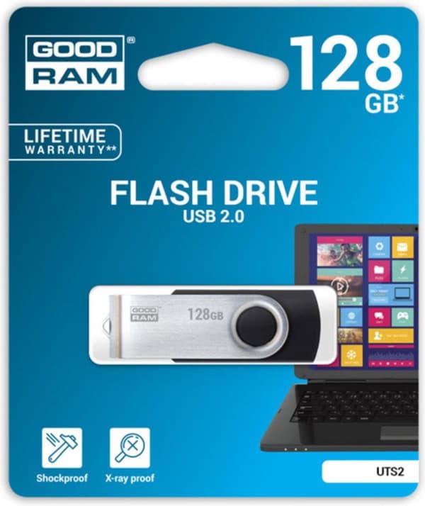 Goodram UTS2 USB-minne 64 GB USB Typ-A 2.0 Svart, Silver