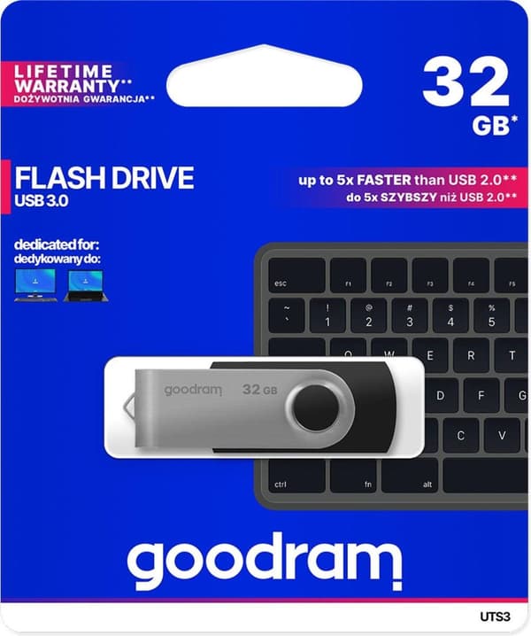 Goodram UTS3 USB-muistitikku 32 Gt USB Type-A 3.2 Gen 1 (3.1 Gen 1) Musta