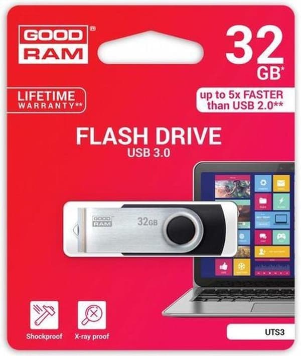 Goodram UTS3 USB-muistitikku 32 Gt USB Type-A 3.2 Gen 1 (3.1 Gen 1) Musta