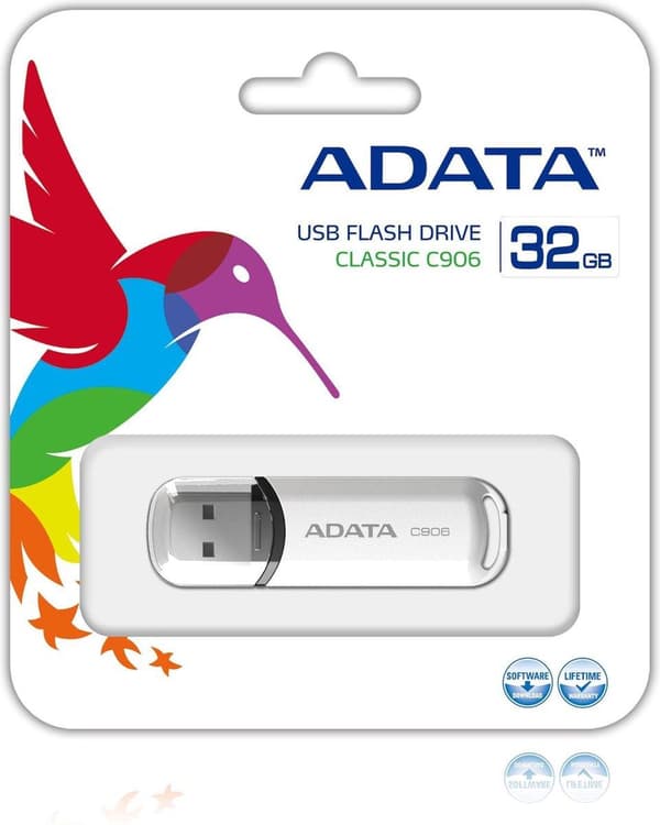ADATA 32GB C906 USB-minne USB Typ-A 2.0 Vit