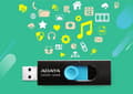 Miniatyrbild 3 av 3: ADATA UV220 USB-minne 64 GB USB Typ-A 2.0 Svart, Blå