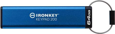 Kingston IronKey-tangentbord 200 - 64 GB (hårdvarukrypterat USB-minne) (IKKP200/64 GB) Blå