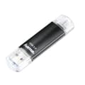 Miniatyrbild 1 av 5: Hama FlashPen "Laeta Twin" - USB flash drive - 256 GB - USB 3.0 / micro USB - black