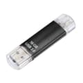 Miniatyrbillede 4 af 6: hama "Laeta Twin" USB 3.0 OTG Memory Stick FlashPen, 16 GB lavet af plastik, dataoverførselshastighed: 45 MBit/s, - 1 vare (00123998)