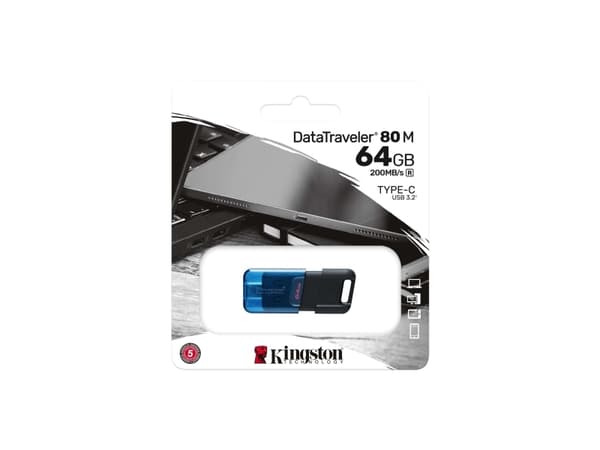 Kingston DataTraveler 80 M - USB-flashstasjon - 64 GB - USB-C 3.2 Gen 1