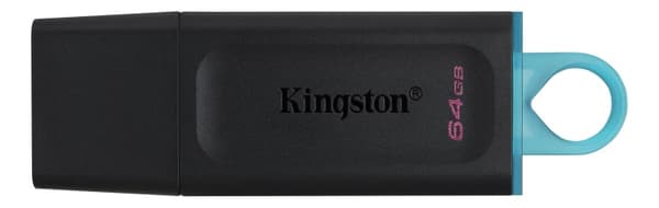 Kingston 64GB USB3.2 Gen 1 DataTraveler Exodia (sort + blågrøn) Sort, Turkis