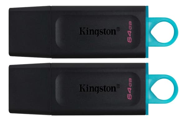 Kingston 64 GB USB3.2 Gen 1 DataTraveler Exodia (svart + blågrønn) - 2 stk