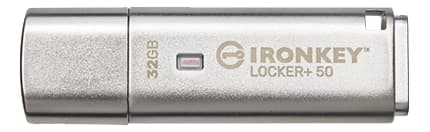 Kingston 32 GB IKLP50 AES USB, m/256 bit Sølv
