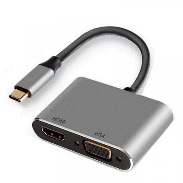 USB-C till HDMI och VGA-adapter - EWENT - EW9700 - Plug and Play - Svart - USB 3.0