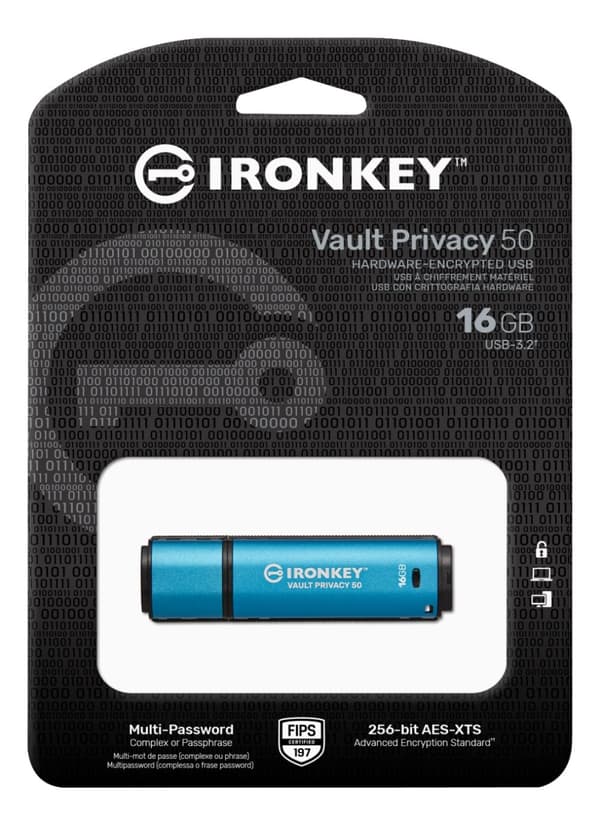Kingston USB-minne 16GB IKVP50 256bit Encryption