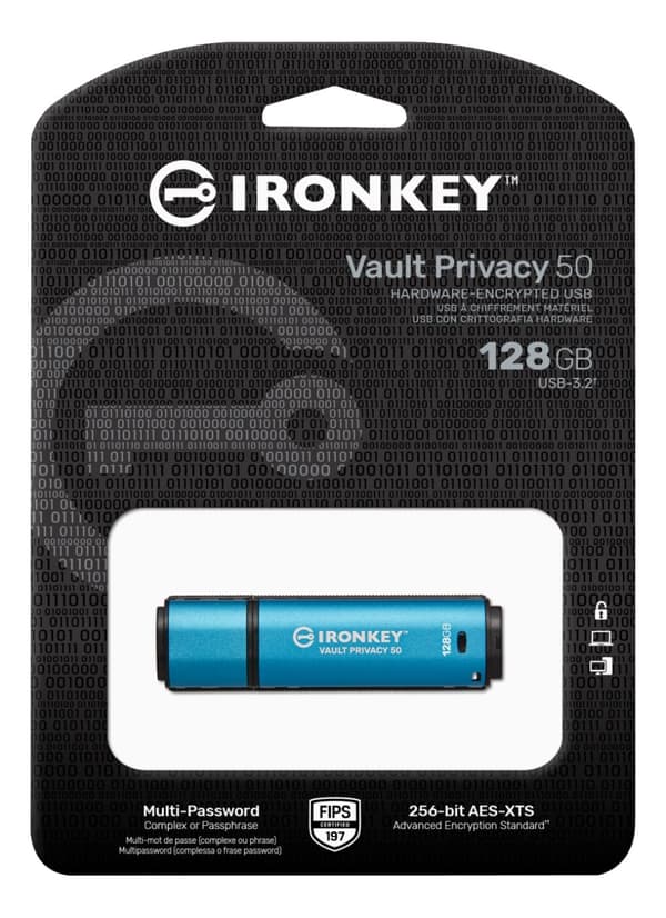 Kingston 128GB IKVP50 256bit Krypterat USB-minne