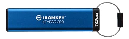 Kingston USB-minnepinne 16 GB IronKey Keypad 200, FIPS 140-3 Lvl 3 (i påvente) AES-256