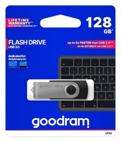 Goodram UTS3 USB-minne 128 GB 3.2 Gen 1 (3.1 Gen 1) Svart Svart