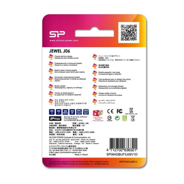 SILICON POWER Jewel J06 - USB-flashdrev - 64GB - USB 3.0 - mørkeblå