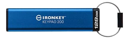 Kingston 128 GB IronKey Keypad 200, FIPS 140-3 Lvl 3 (i påvente) AES-256