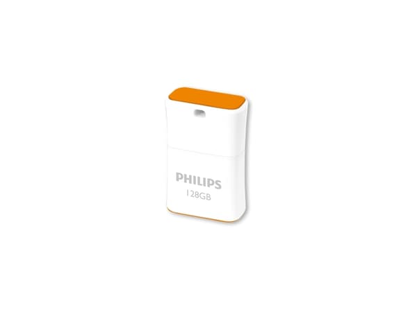Philips Pico, 128 GB, USB Type-A, 2.0, 30 MB/s, Cap, Orange, White