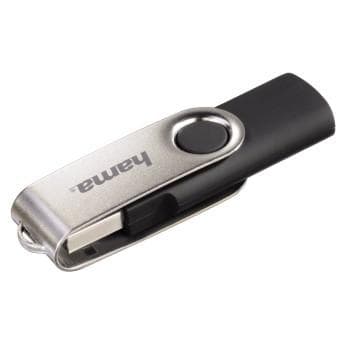 Hama Rotate 128 Gt USB 2.0 USB-muistitikku USB Type-A musta, hopea
