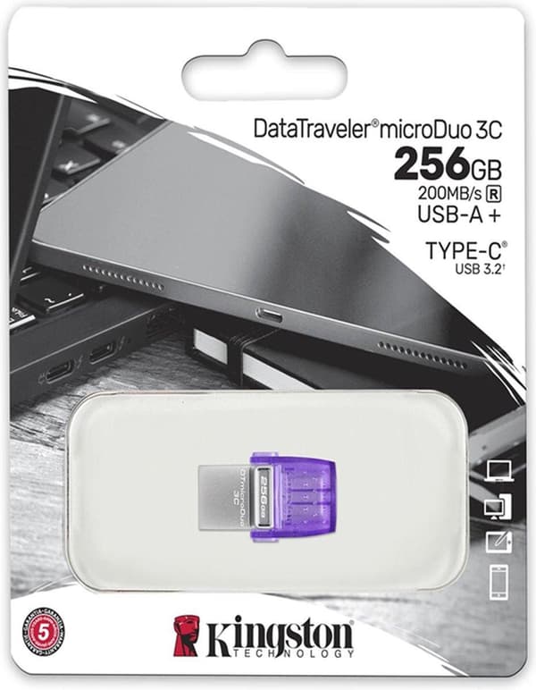 Kingston Technology DataTraveler 64GB microDuo 3C 200MB/s dobbelt USB-A + USB-C