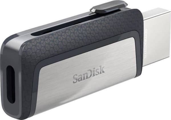 Sandisk Ultra Dual Drive USB Typ-C USB-minne 128 GB USB Typ-A / USB Typ-C 3.2 Gen 1 (3.1 Gen 1) Svart, Silver