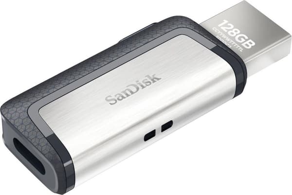 Sandisk Ultra Dual Drive USB Typ-C USB-minne 128 GB USB Typ-A / USB Typ-C 3.2 Gen 1 (3.1 Gen 1) Svart, Silver