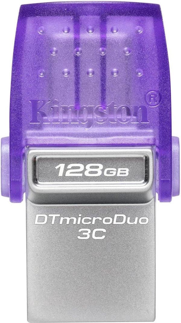 Kingston Technology DataTraveler microDuo 3C USB-flashdrev 64 GB USB Type-A / USB Type-C 3.2 Gen 1 (3.1 Gen 1) Lilla, Rustfrit stål Rustfrit stål, Lilla