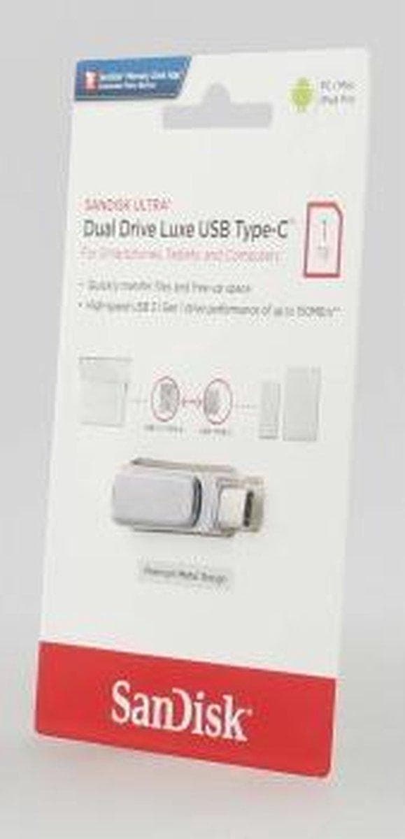 SanDisk Ultra Dual Drive Luxe USB-minne 1000 GB USB Type-A / USB Type-C 3.2 Gen 1 (3.1 Gen 1) Rostfritt stål