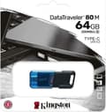 Miniatyrbild 3 av 4: Kingston Technology DataTraveler 80 USB-minne 64GB USB Type-C 3.2 Gen 1 (3.1 Gen 1) Svart - Blå (DT80M/64GB)