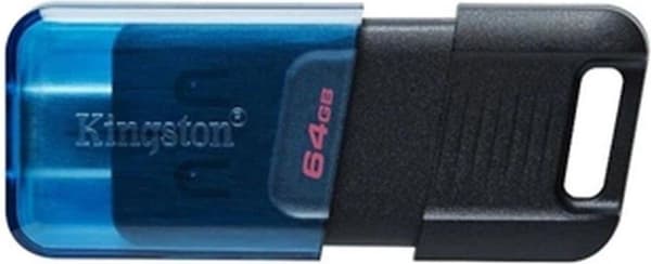 Kingston Technology DataTraveler 80 USB-minne 64GB USB Type-C 3.2 Gen 1 (3.1 Gen 1) Svart - Blå (DT80M/64GB)