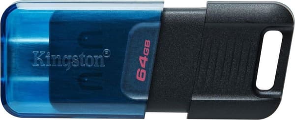 Kingston Technology DataTraveler 80 USB-minne 64GB USB Type-C 3.2 Gen 1 (3.1 Gen 1) Svart - Blå (DT80M/64GB)