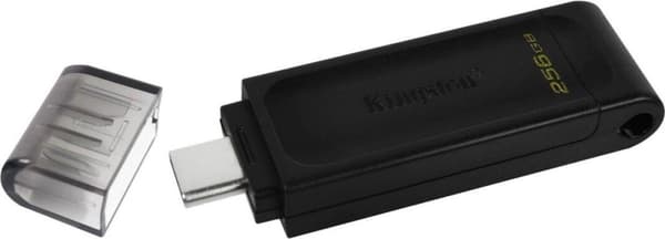 Kingston Technology 70 USB Flash Drive 256 Gt USB Type-C 3.2 Gen 1 (3.1 Gen 1) Musta (DT70/256GB)